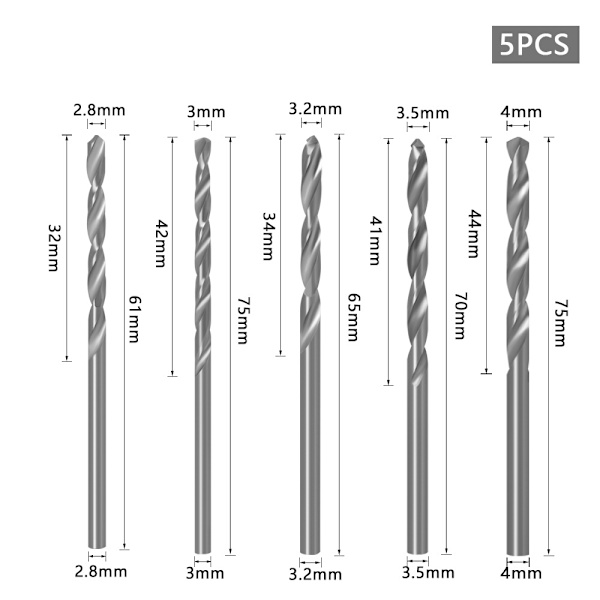10 stk. 8 mm runde skaft Senkbor Bits Træ Senkbor