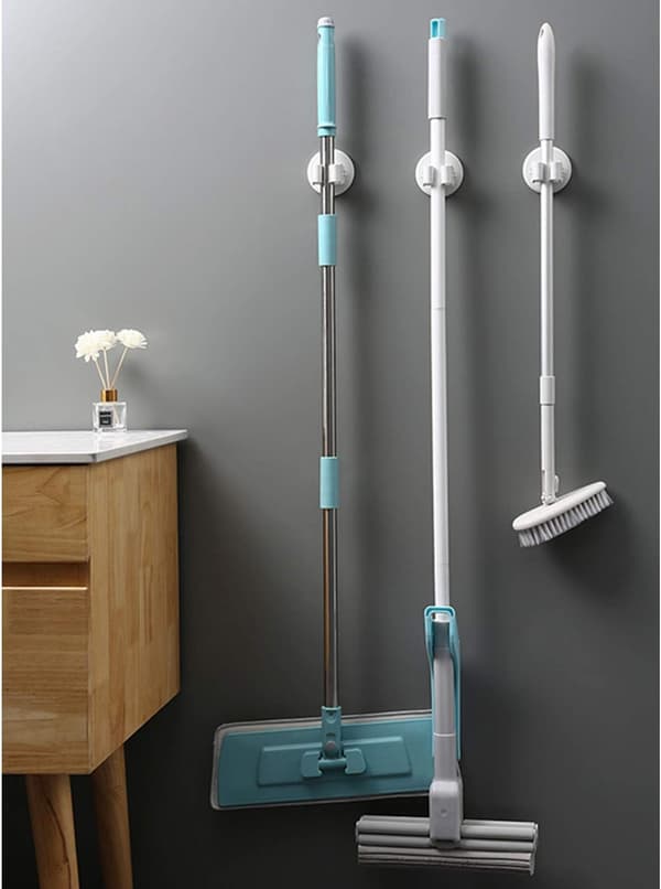 Mop Holder for Veggmontering, Multifunksjonell, Selvklebende