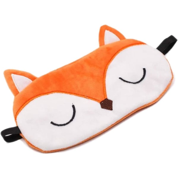 (Orange Fox) Söt räv Sova ögonmask Plysch Blindfold Travel Sl