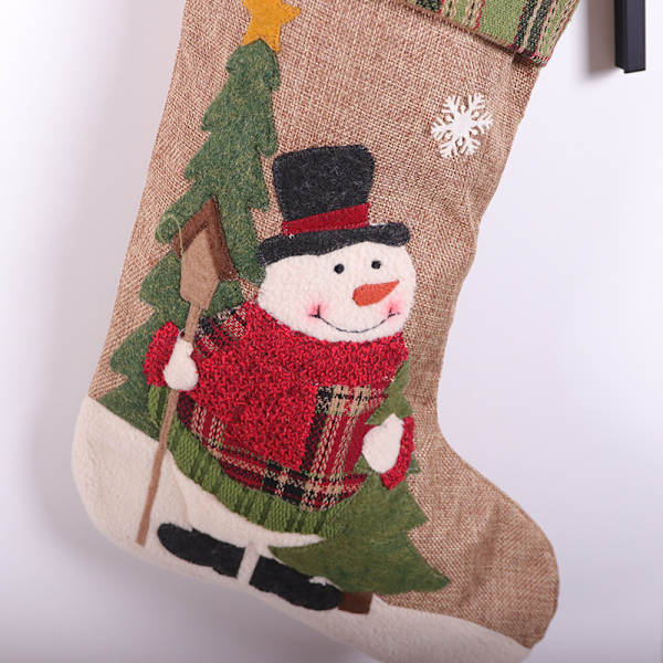 2 st juldekorationer stora broderade snögubbar jul