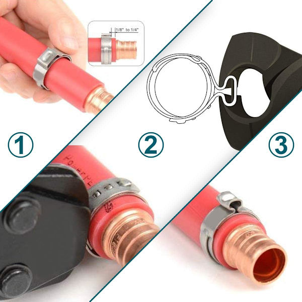 30 1-tommer PEX-klemmer, rustfrit stål klemme krympe ringklemmer