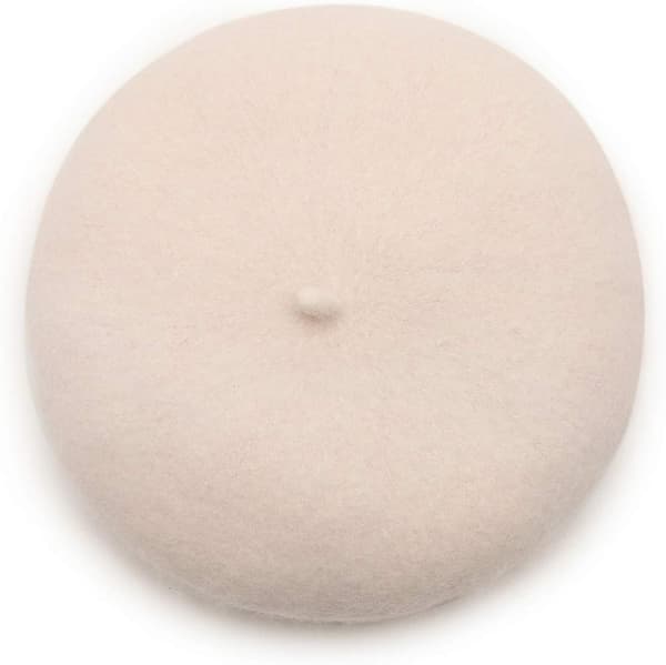 Damer Uldblød Fransk Baskehat Beanie Skullcap Vinterhat Slouchy Cap-C