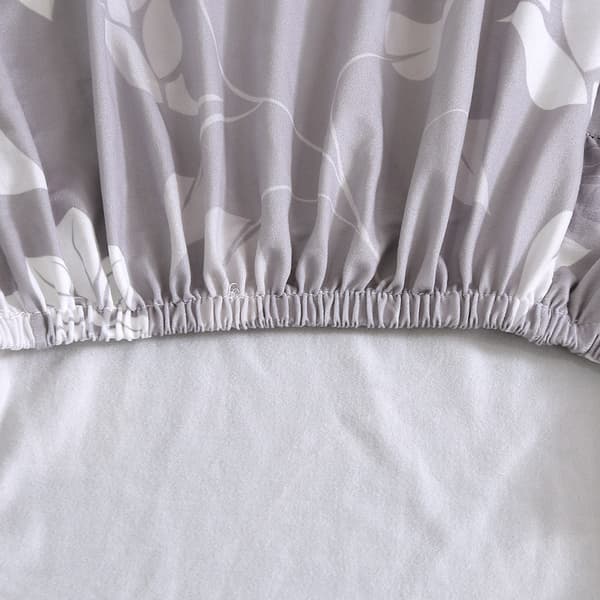 4-pack Ljusgrå Blommiga Supertajta Stretch Avtagbara Tvättade