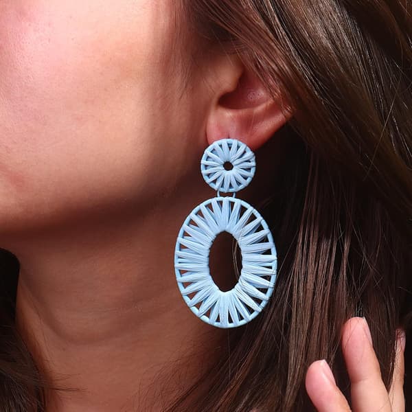 Raffia Øreringe Boho Drop Dangle Øreringe til Kvinder Håndlavet Fash