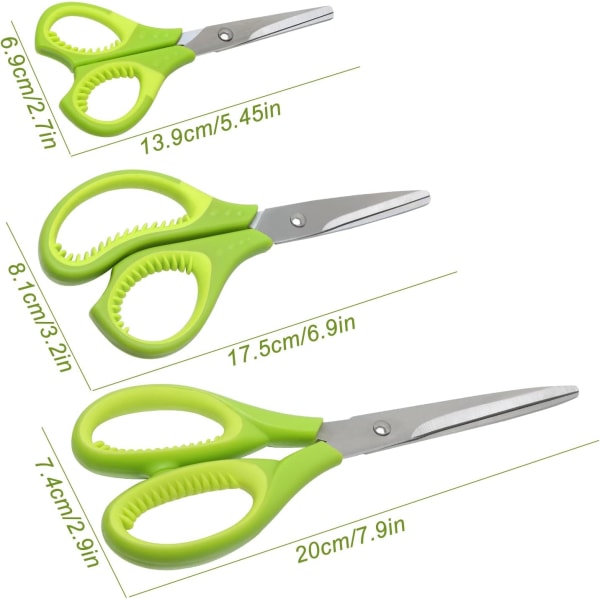 3 Pack Scissors with Sharp Blades, Craft Scissors, Stationery for