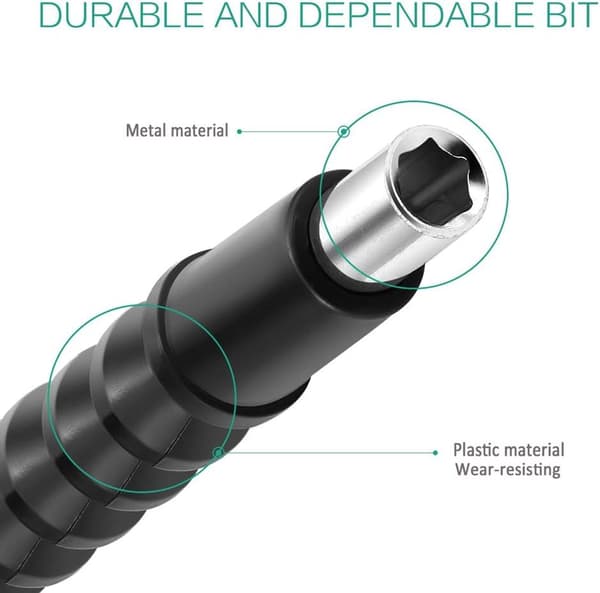 Sett med 5 fleksible bits for elektrisk hånd- og kraftdrill 30 cm