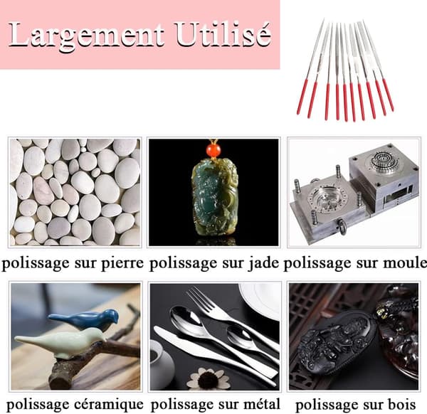 10 stk Assorterte Mini Diamant Nålefiler i 3x140mm Skaft, Versa