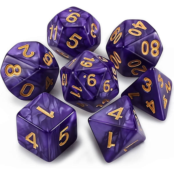 DND Polyhedral Tärningssats med Tärningsväska för Dungeons and Dragons RP