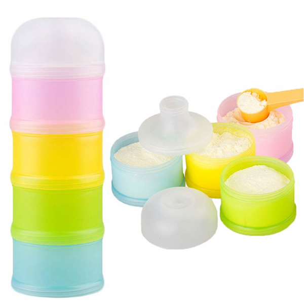 Två burkar för baby mjölkpulver för att gå ut, bärbara och separata
