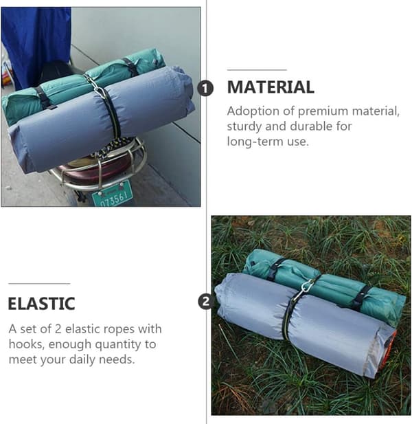4-pack 30 cm Tunga Bungee-snören för Camping, Bagage, Resor