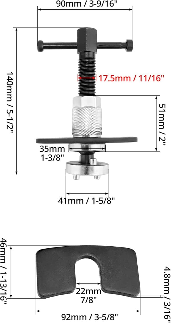 Bremsestempel-Trykpresse, til udskiftning af bremseklodser, Reparation