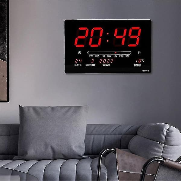 Led Perpetual Calendar Elektronisk Klocka Digital Väggklocka Gr DXGHC