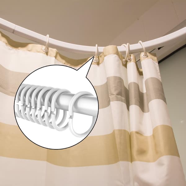 Pakke med 24, Hvite Bad Dusjvindu Stang Plast Dusj Cu