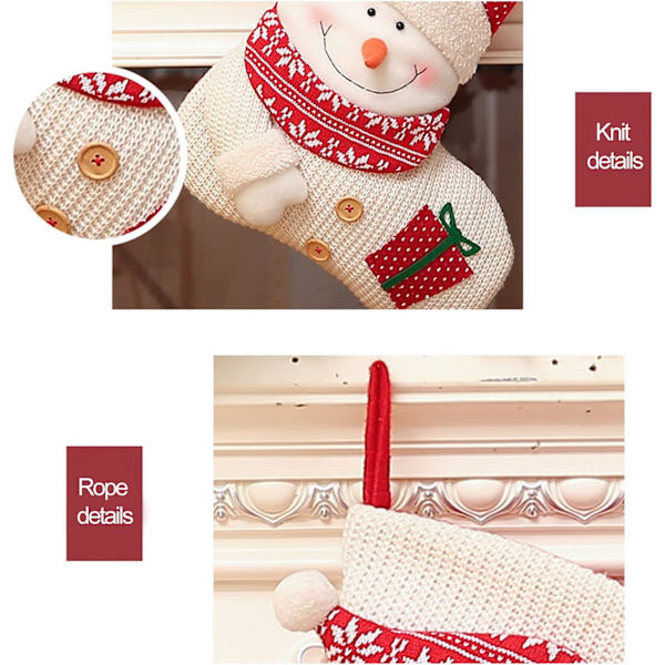 2-pack Julstrumpor, 19 tum Stickade Stora Strumpor Tomte