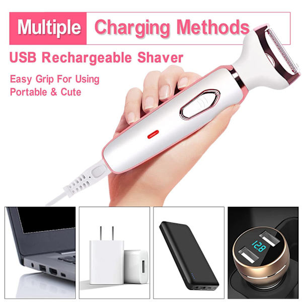 Fire-i-en damer barbermaskine USB genopladelig elektrisk barbermaskine ben
