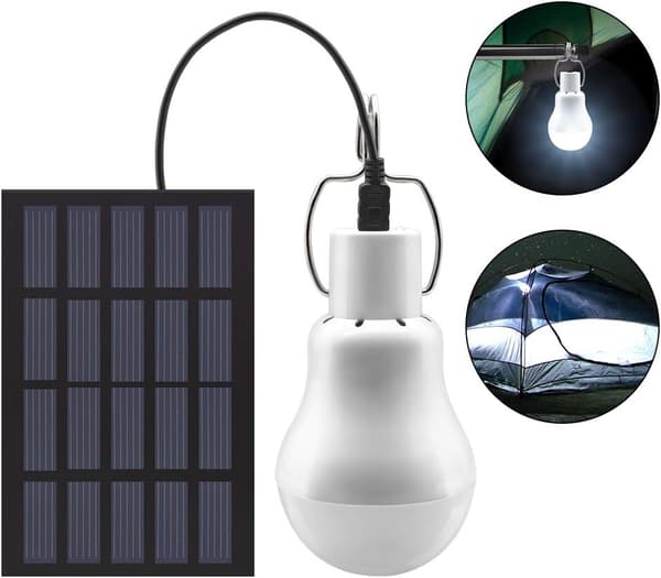 Solcelled LED-pære - Bærbar USB-opladningslampe