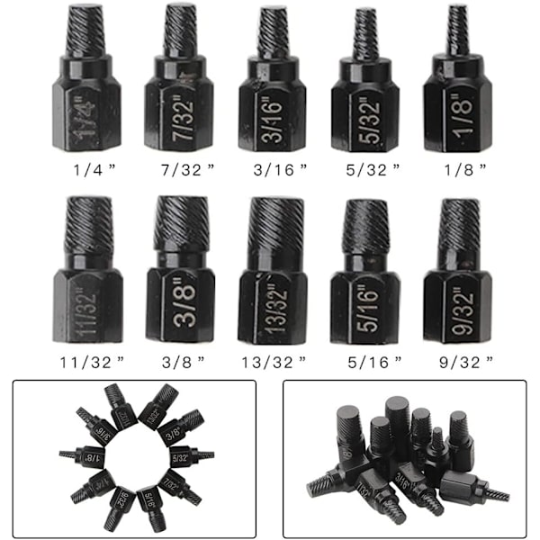 10-delt Multi-Spline Hex Skrueudtrækker Sæt