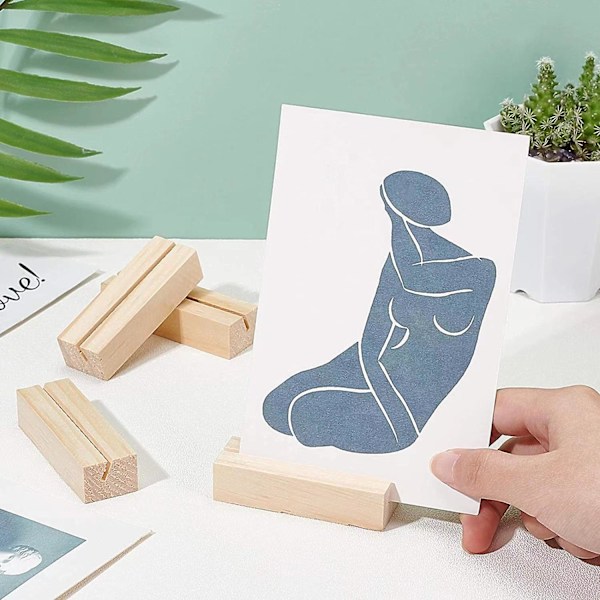 10 Pakke Træ Pladskort Holdere Træ Menu Skilt Holder Bordnumre Kort Display Stativ Til Bryllup Middag Hjem