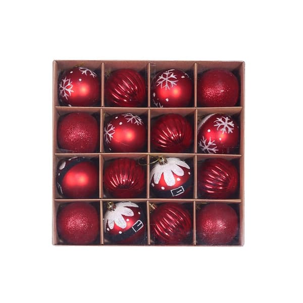 Dekorative kuler til juletreet, 6 cm 16 stk PVC Jul