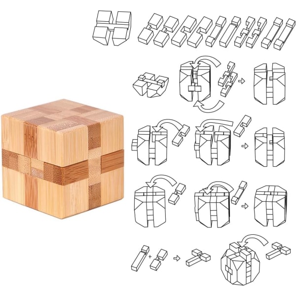 12 Stykker Utdannende Leke 3D Utfordring IQ Tenke Test Mini Woo