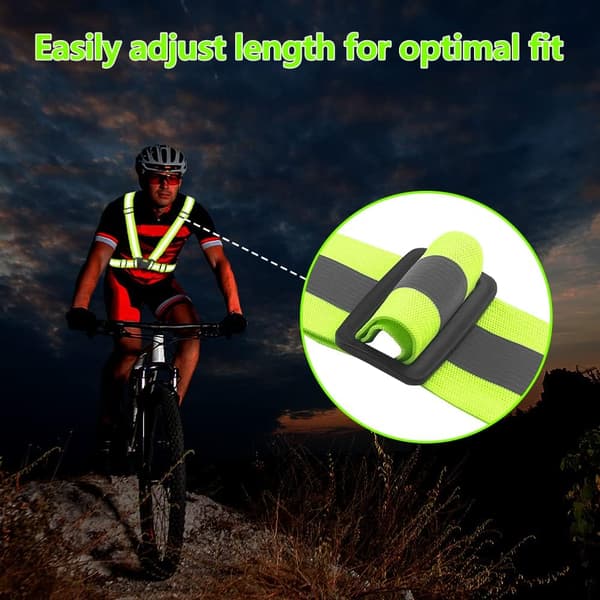 Cykel Säkerhetsväst Justerbar Reflekterande Selar Unisex Fluo DXGHC