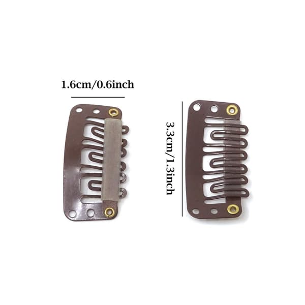 50 stk 6-tann U-formede klips for hårforlengelser - 3,3 cm/ DXGHC