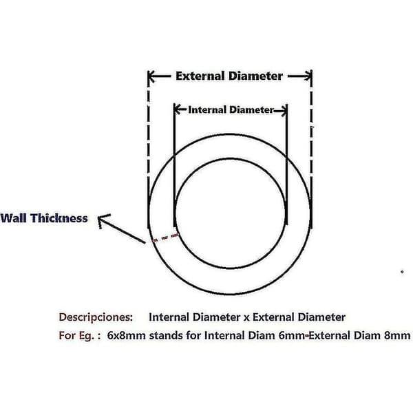 Flexibel silikonslang 6 mm Id X 8 mm Od 1 mm Tjocklek 2 Meter H DXGHC