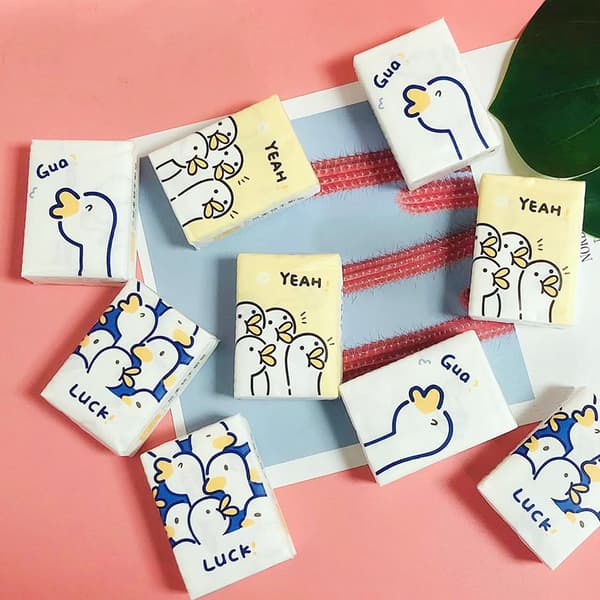 27 Pakker med Mini Trykte Papirposer Lommetørklepapir