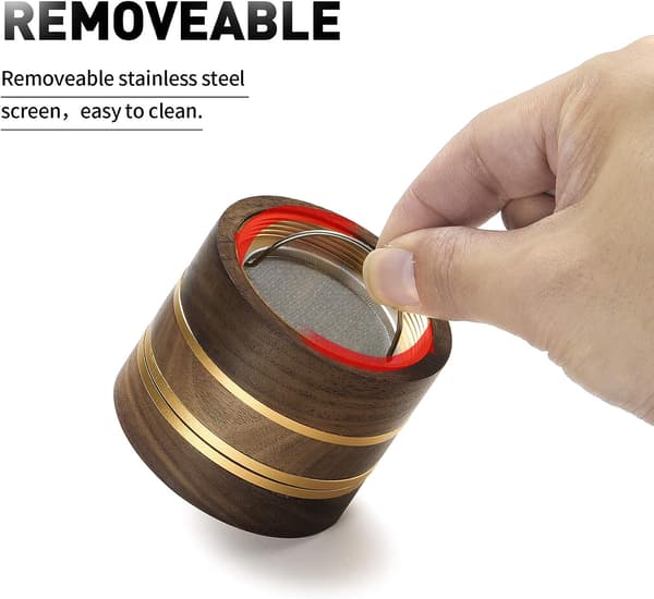 Premium Kvarn Träkryddkvarn Pollenuppsamlare med Magnet