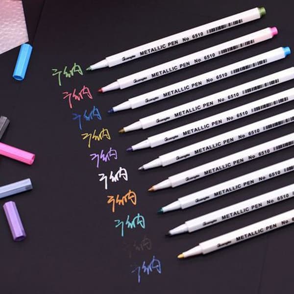10 stk. metal vandbaseret maling notepen til gæstebog