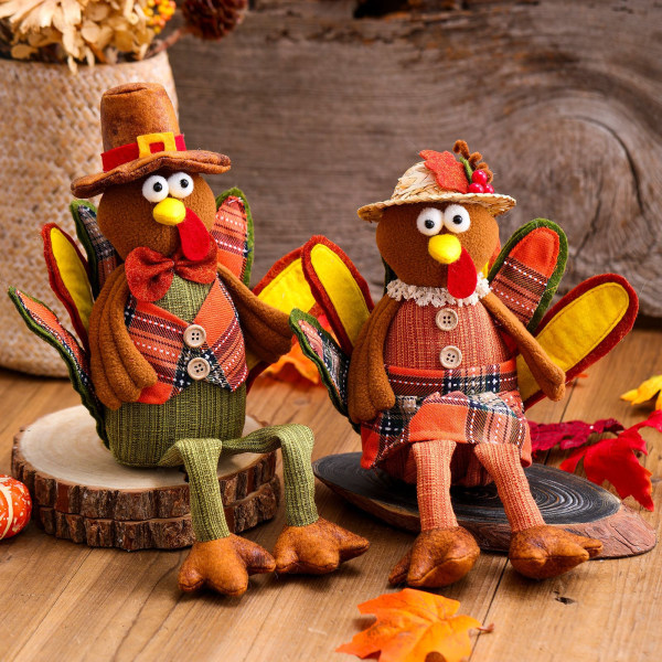 2st Thanksgiving dekoration kalkonformade prydnader Ansiktslösa Tur