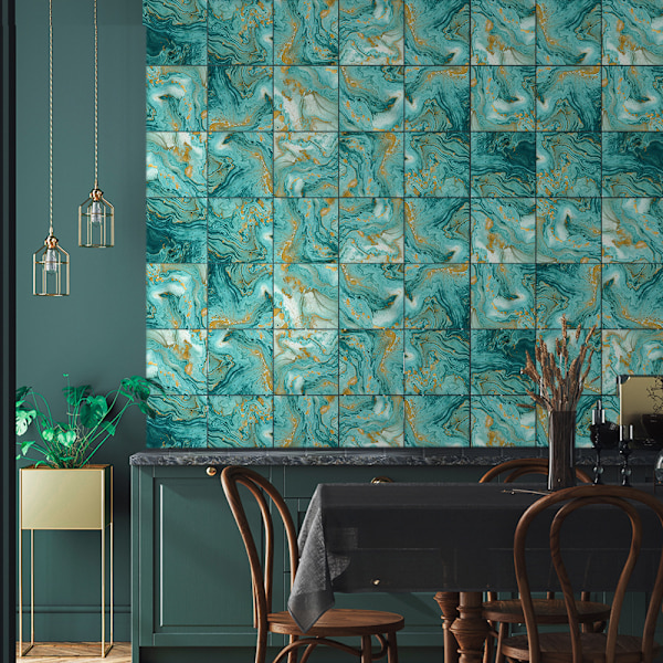 10 kpl 20*20cm/7.87*7.87\" Ambilight American Tile Sticker Peacock