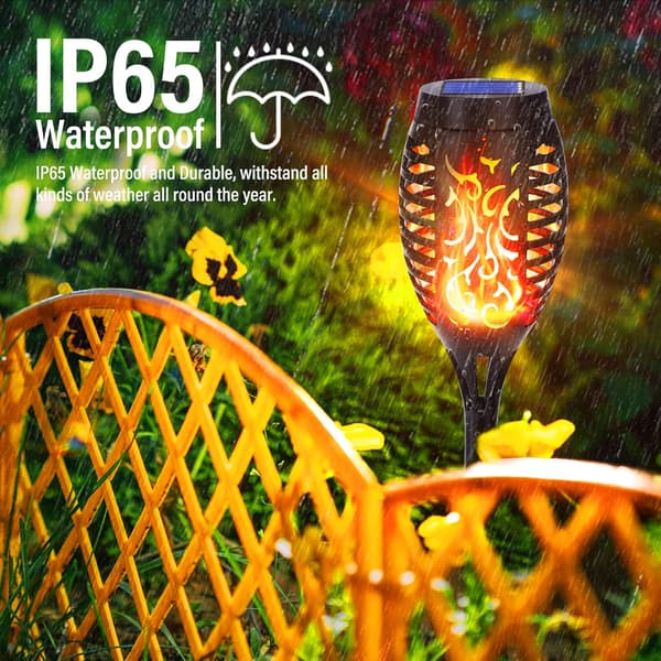 Solcellelamper Udendørs - 6 Styk 12 LED Solcellelamper med Realistiske Flammer