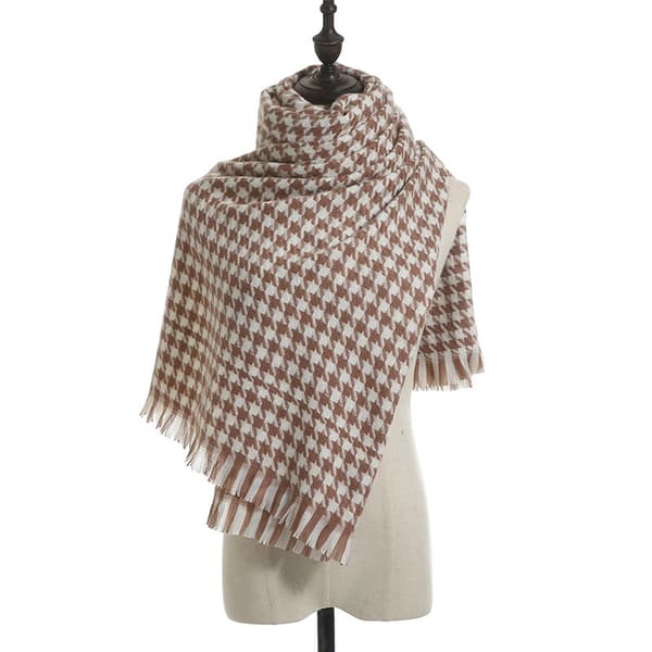 Dames Tartan Skjerf - Damer Vinter Lang Rutete Teppe Skjerf, Så