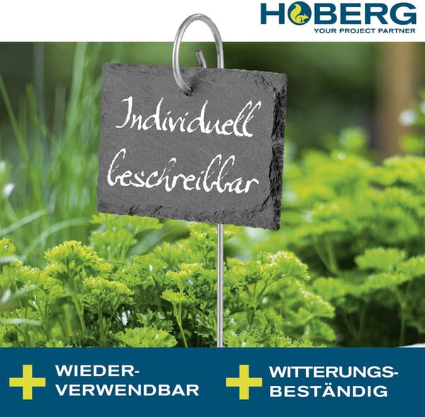 Set med 10 Skifferväxtplattor, Individuell Märkning av Växter och He