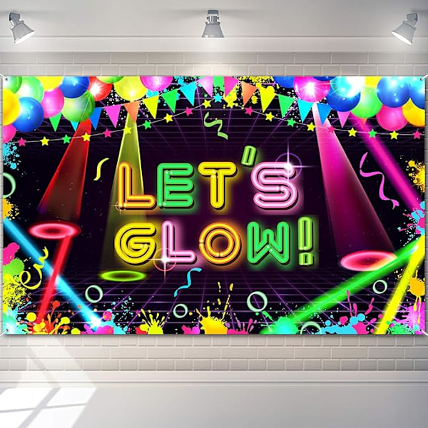 Neon Glow Party Bakgrundstyg Låt Glow Bakgrund Glow Party Th