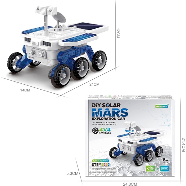 DIY-leksaksbil Solar Mars Exploration Car Science Building Toys Kit,