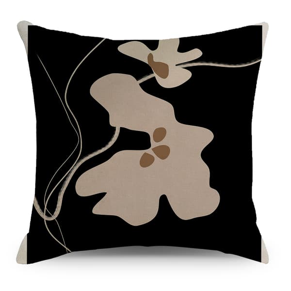Kuddfodral 45 X 45 Cm, Bomullslinne Abstrakt Blomma Kuddfodral