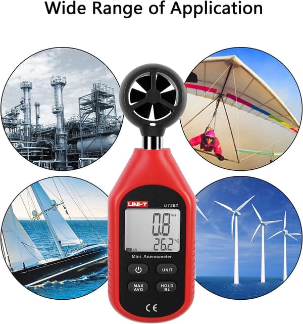 UT363 Mini Digital Anemometer Høj Præcision Vindmålingsenhed