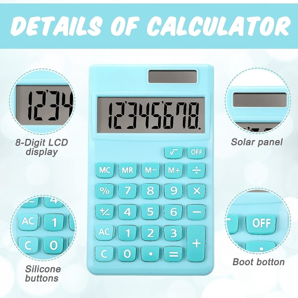 2 stk. Basis Standard Lommeregnere Mini Digital Desktop Beregner