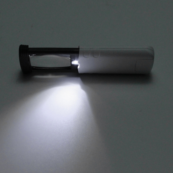 Lommelygte med 4x mobil LED-lys; lille professionel forstørrelsesglas med høj forstørrelse; belyst børne-