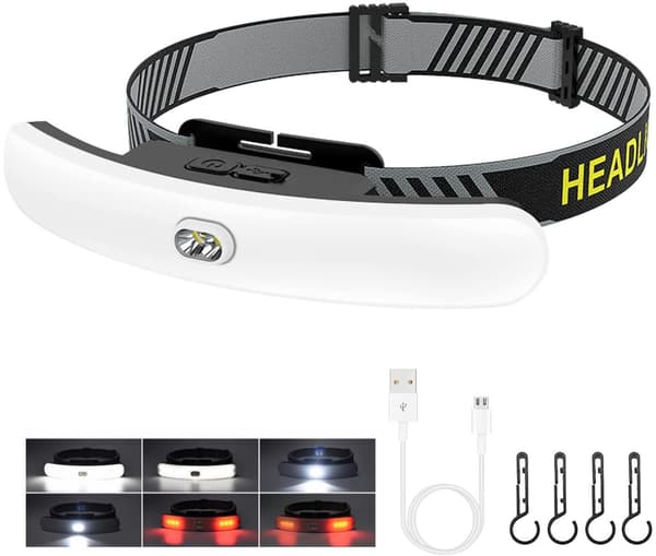 Stor flomlys LED hodelykt USB lading hodeplagg sterk li