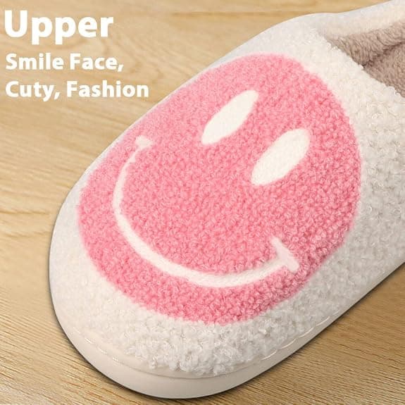 Leende Ansikte Tofflor Fuzzy Fluffy Tofflor Varma Mysiga Hemtofflor