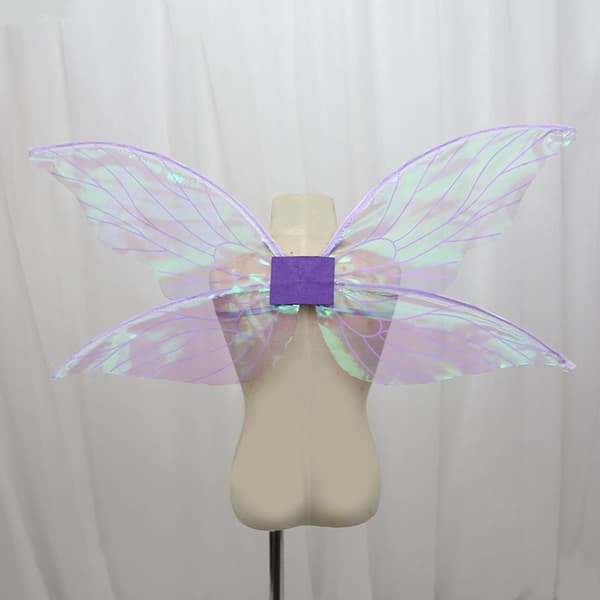 Pige Butterflyvinger Børnefevinger Glimtende Transparent