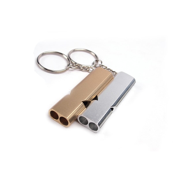 2 stk Dual-tube Survival Whistle 120 desibel bærbar rustfri