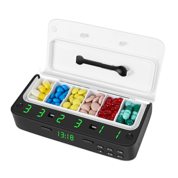 Electronic Weekly Pill Organizer för dospåminnelse och larmremi