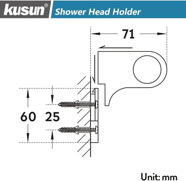 Universal Justerbar Fastgjort Bruseskalleholder Krom ABS