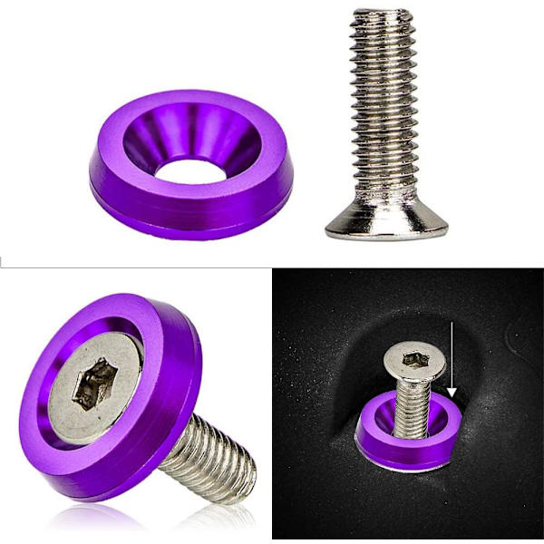 20-pack Stötfångarbrickor och Bultar Kit Rostfritt Stål Aluminium Modifiering