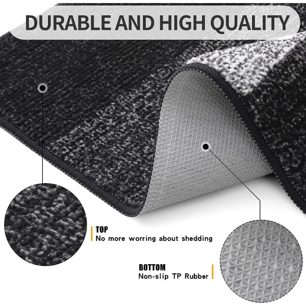 Indendørs Dørmatte (Sort), 20x32 Skridsikker Absorberende Snavsopsamler, Ab
