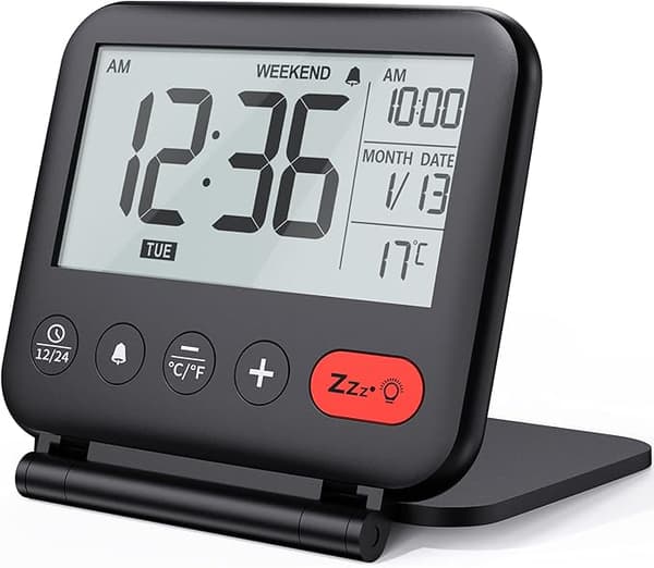 Matkakello Mini Kannettava LCD Digitaalinen Kello Taustavalon DXGHC